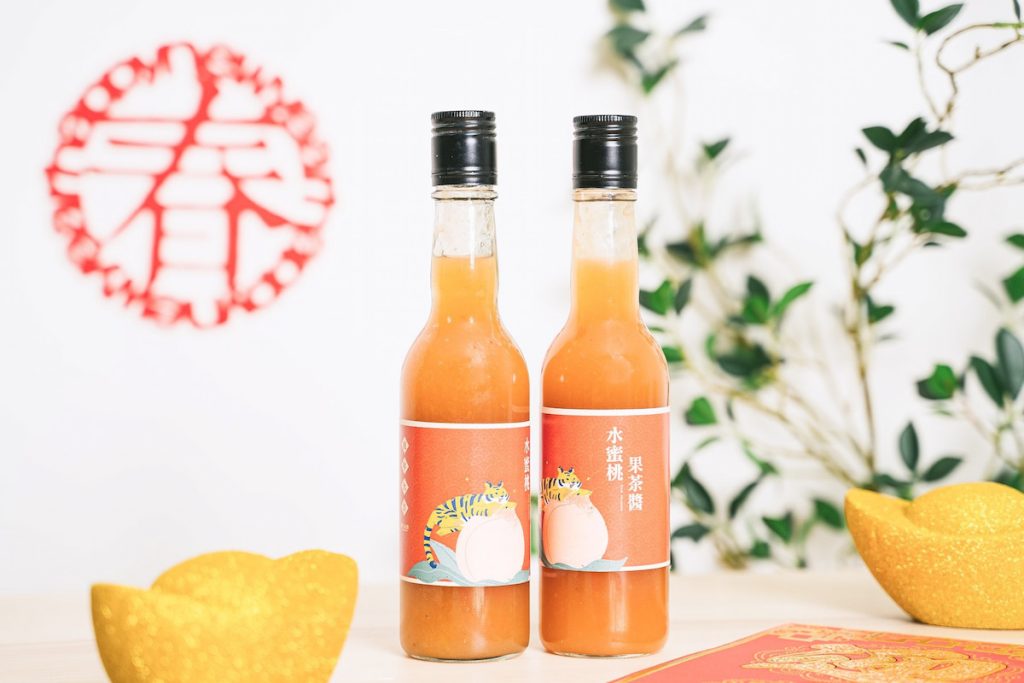卡維蘭自行研發的水蜜桃果茶醬，沖茶、沾醬均可，十分受歡迎。