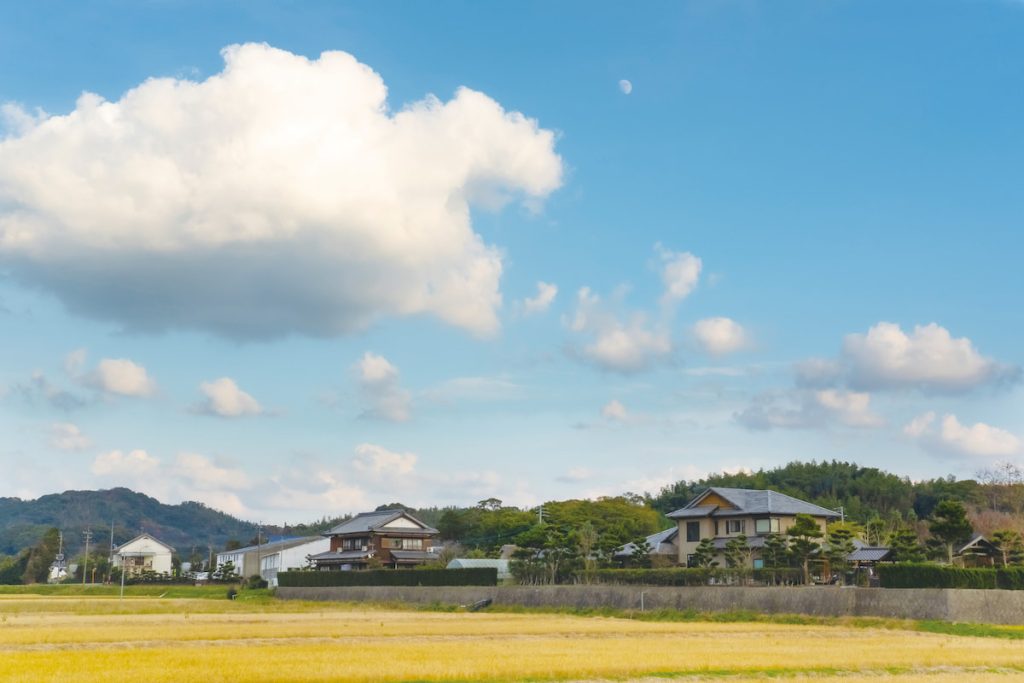 從第一代高倉農園往外看出去的田園景色。