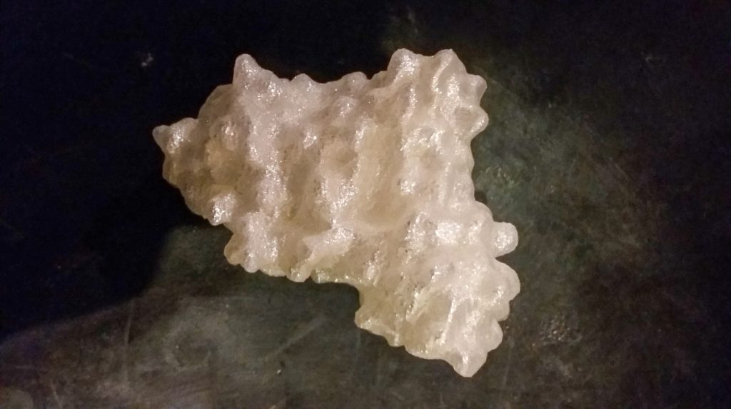 根據1QNF結構資料製作的光裂合酶3D列印模型。光裂合酶是修補生物DNA的重要修復酵素,也是防治病蟲害時精準打擊的目標之一。(攝影╱Nevit Dilmen on Wikimedia Commons CC BY-SA 3.0 DEED)