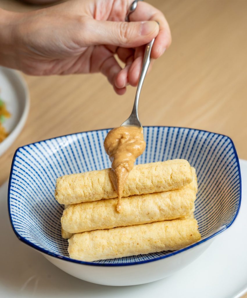 花生醬百搭,搭配玉米棒也很香。
